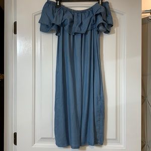 Denim Ruffle Dress
